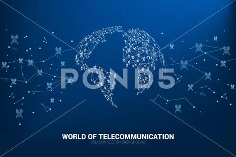 Concept for international telecom service and network. Stock Illustration