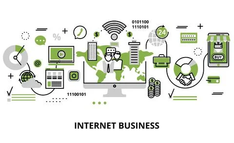 Concept of internet business process and finance success Illustrazione stock
