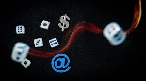 Concept of Internet gambling. Pathological gambling. Stock Photos
