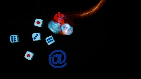 Concept of Internet gambling. Pathological gambling. Stock Photos