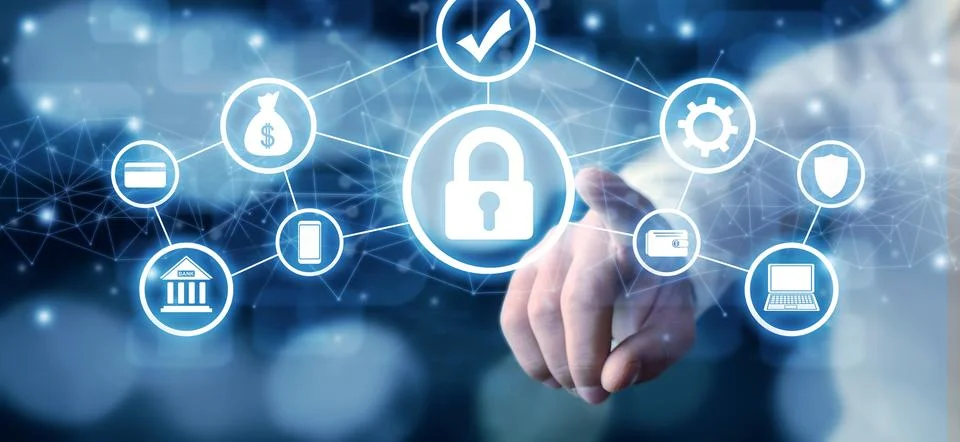 Concept Internet security. Network. Technology. Data security Stock Photos