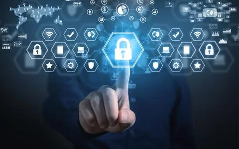 Concept Internet security. Network. Technology. Data security Stock Photos