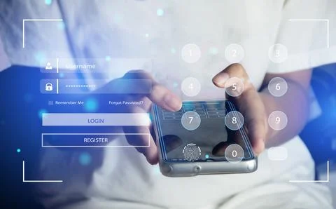 Concept of Internet security, password authentication 写真素材