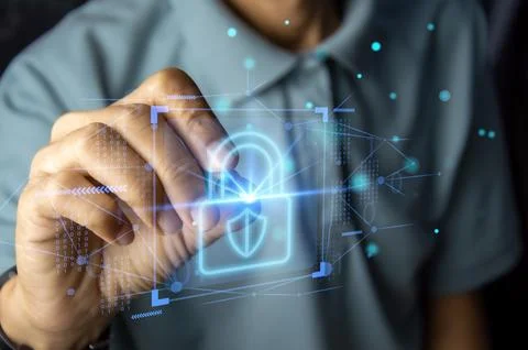 Concept of Internet security, password authentication 스톡 사진