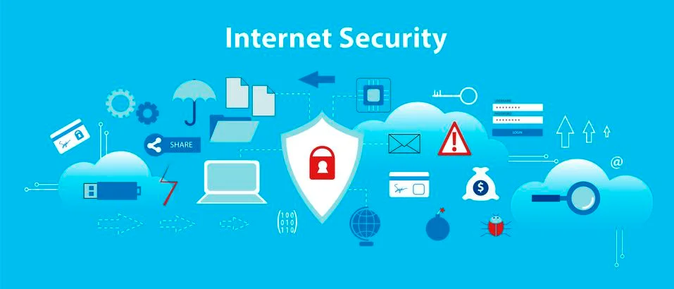 Concept of internet security, secure online and data protection Stock Illustration