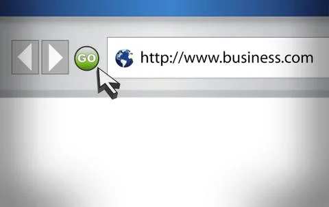 Concept of internet web browser with business word Stock Illustration