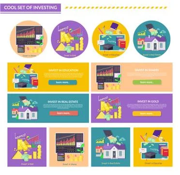 Concept Investment Gold Education Property Shares Stock Illustration