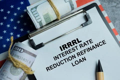 Concept of IRRL - Interest Rate Reduction Refinance Loan write on clipboard. Stock Photos