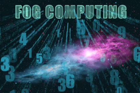 Concept of IT fog computing Illustrazione stock