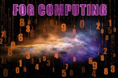 Concept of IT fog computing Stock Illustration