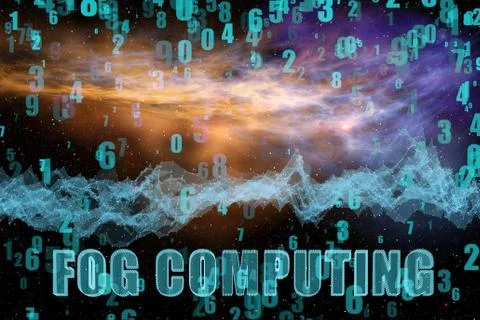 Concept of IT fog computing Illustrazione stock
