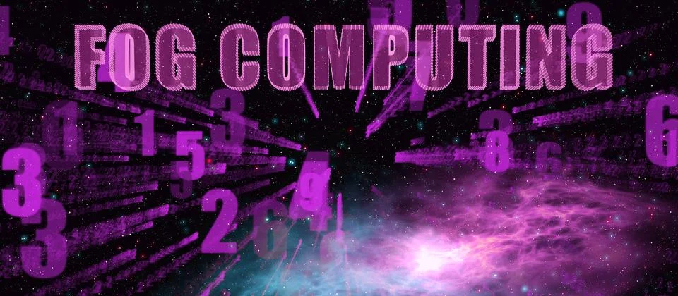 Concept of IT fog computing Illustrazione stock