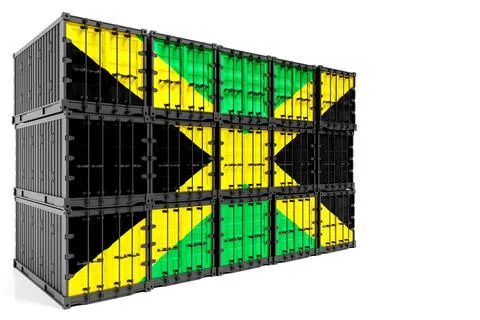 The concept of  Jamaica export-import, container transporting and national de Illustrazione stock