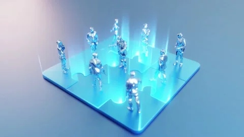 Concept Jigsaw teamwork solution Stock Footage 221177535