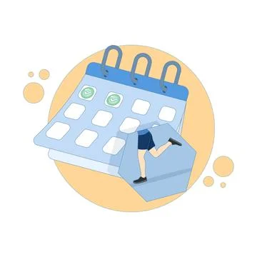 Concept of jogging schedule, running and calendar. consistent for running sport. Stock Illustration