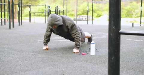 The concept of keeping yourself in shape over the age of 40 is an outdoor Stock Footage 196903416