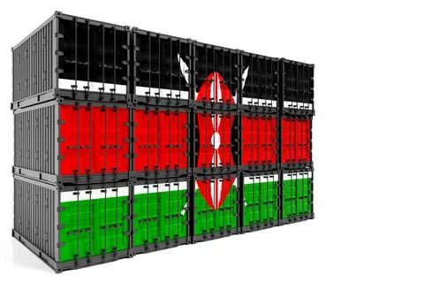 The concept of  Kenya export-import, container transporting and national deli 스톡 일러스트