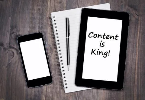 Concept is king! Text on tablet device Stock Photos
