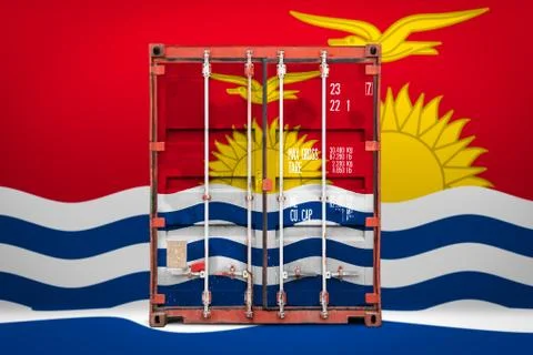 The concept of  Kiribati export-import, container transporting and national d Stockfoto's