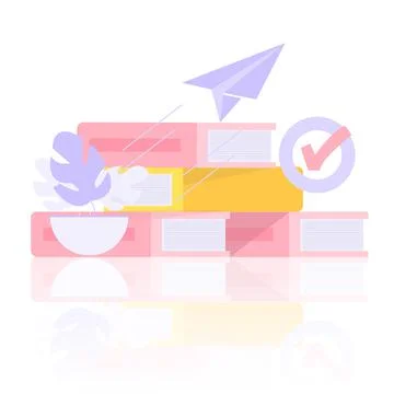 The concept of knowledge in books. Vector illustration Stock Illustration