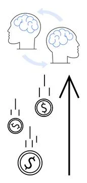Concept of Knowledge Exchange Leading to Financial Growth and Success Stock Illustration