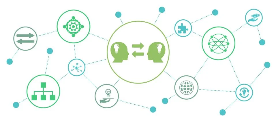Concept of knowledge sharing Stock Illustration