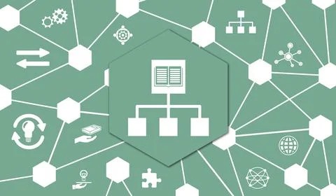 Concept of knowledge sharing Stock Illustration