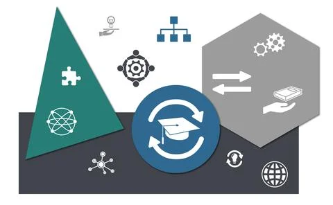 Concept of knowledge sharing Stock Illustration