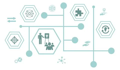 Concept of knowledge sharing Stock Illustration