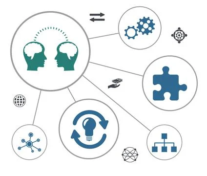 Concept of knowledge sharing Stock Illustration