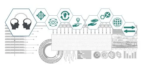 Concept of knowledge sharing Stock Illustration