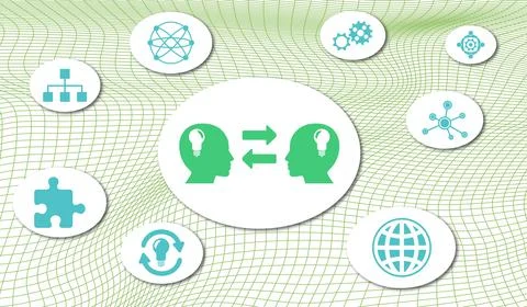 Concept of knowledge sharing Stock Illustration