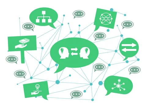 Concept of knowledge sharing Stock Illustration