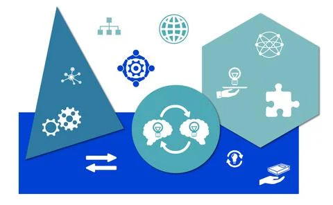Concept of knowledge sharing Stock Illustration