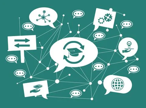 Concept of knowledge sharing Stock Illustration