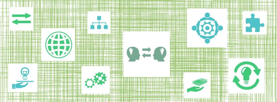 Concept of knowledge sharing Stock Illustration