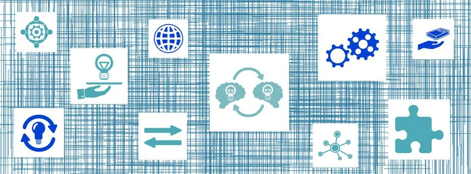 Concept of knowledge sharing Stock Illustration