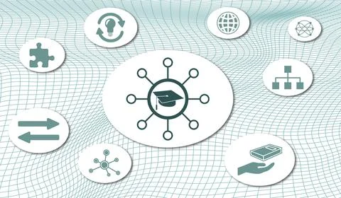 Concept of knowledge sharing Stock Illustration