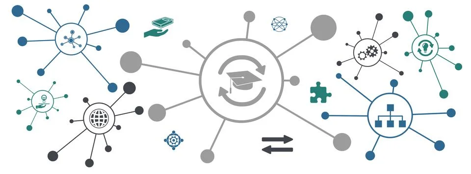 Concept of knowledge sharing Stock Illustration