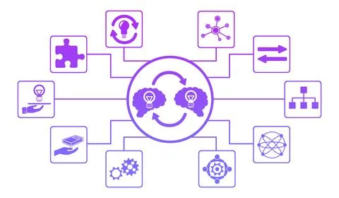 Concept of knowledge sharing Stock Illustration