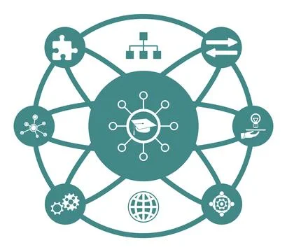 Concept of knowledge sharing Stock Illustration