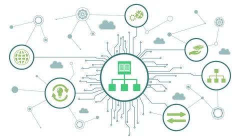 Concept of knowledge sharing Stock Illustration