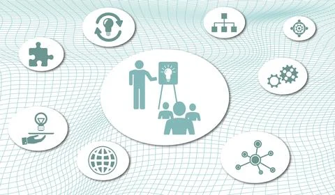 Concept of knowledge sharing Stock Illustration