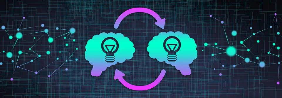 Concept of knowledge sharing Stock Illustration