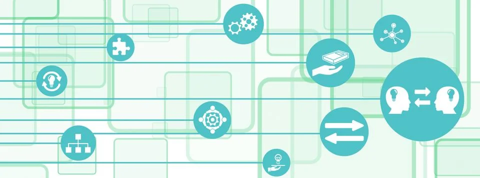 Concept of knowledge sharing Stock Illustration