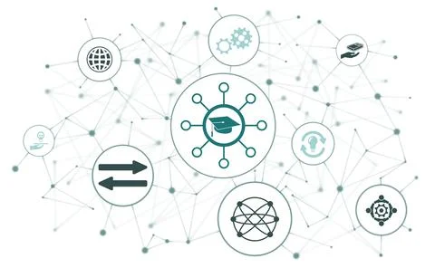 Concept of knowledge sharing Stock Illustration