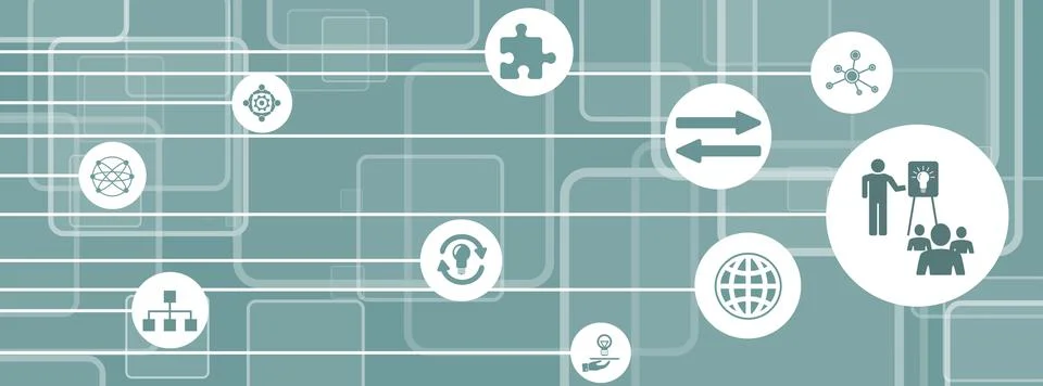 Concept of knowledge sharing Stock Illustration