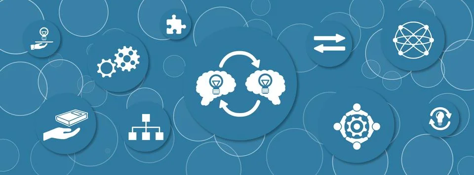 Concept of knowledge sharing Stock Illustration