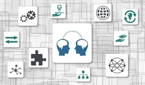 Concept of knowledge sharing Stock Illustration