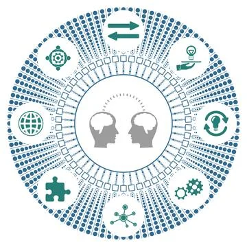 Concept of knowledge sharing Stock Illustration